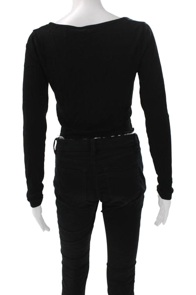 Los Angeles Atelier + Other Stories Women Cropped Black T-Shirt Size M
