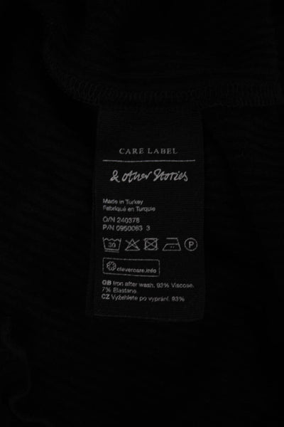 Los Angeles Atelier + Other Stories Women Cropped Black T-Shirt Size M