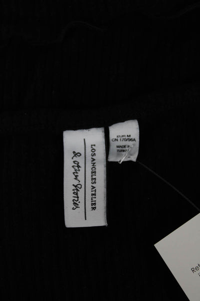 Los Angeles Atelier + Other Stories Women Cropped Black T-Shirt Size M