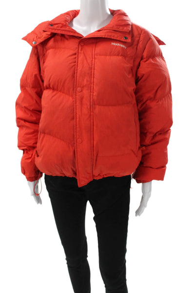 Madhappy Unisex Adults Puffer Jacket Orange Button Polyester Size S