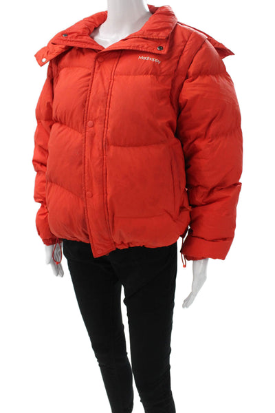 Madhappy Unisex Adults Puffer Jacket Orange Button Polyester Size S