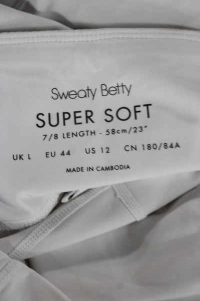 Sweaty Betty Women Cropped White Leggings Sports Size 12