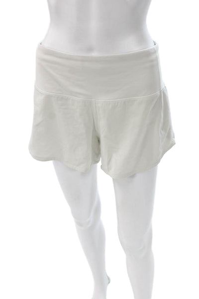 Lululemon Women Hot Pants White Pull On Synthetic Blend Sports Size 6