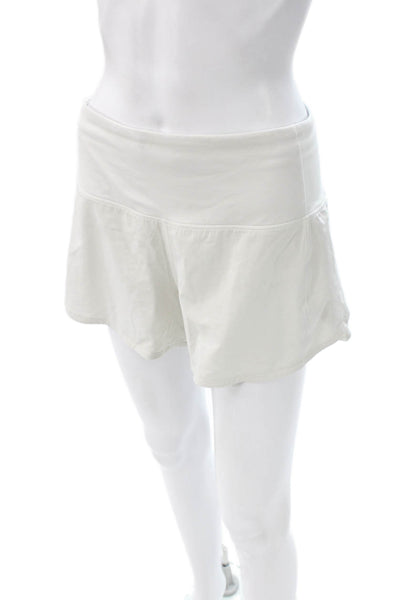 Lululemon Women Hot Pants White Pull On Synthetic Blend Sports Size 6