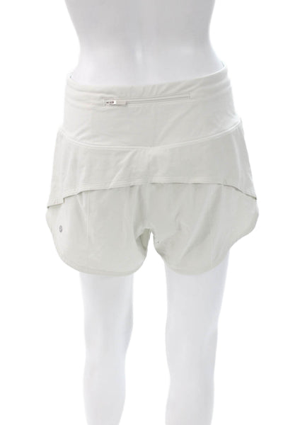 Lululemon Women Hot Pants White Pull On Synthetic Blend Sports Size 6