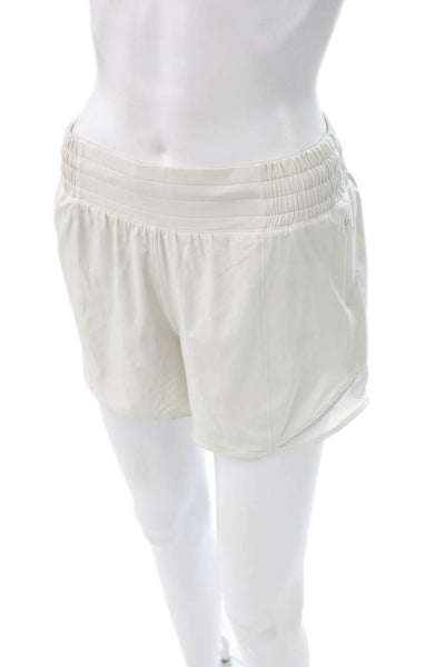 Lululemon Womens Hot Pants Beige Polyester Solid Pull On Size 6
