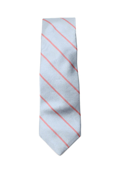 Liberty Of London Mens Classic Width Striped Silk Tie Blue Pink