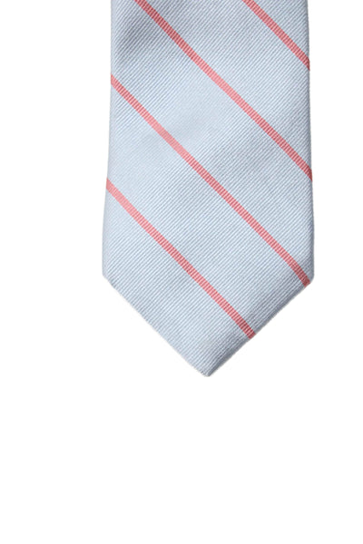 Liberty Of London Mens Classic Width Striped Silk Tie Blue Pink