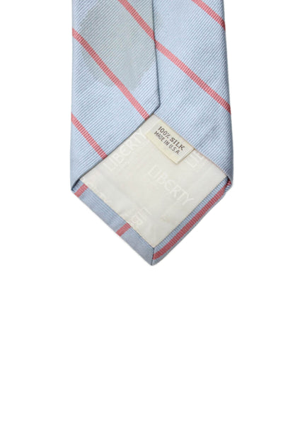Liberty Of London Mens Classic Width Striped Silk Tie Blue Pink
