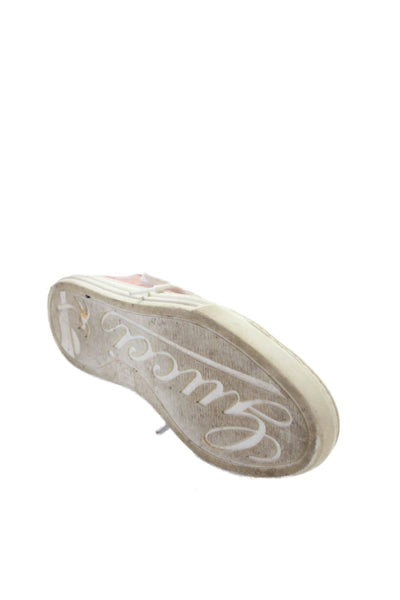 Gucci Womens Leather Guccissima Print Low Top Sneakers Pink Size 36.5 6.5
