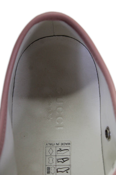 Gucci Womens Leather Guccissima Print Low Top Sneakers Pink Size 36.5 6.5
