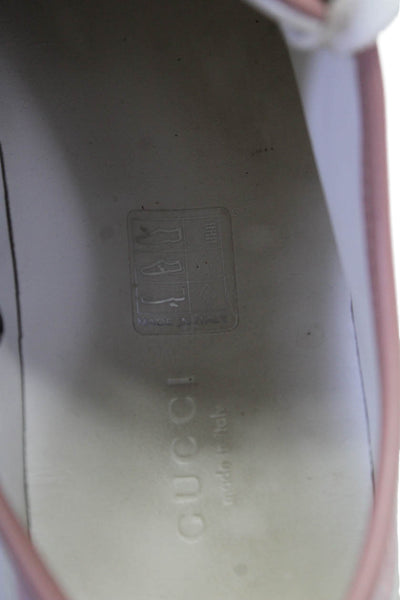 Gucci Womens Leather Guccissima Print Low Top Sneakers Pink Size 36.5 6.5