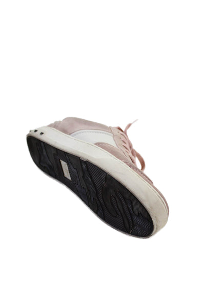 Valentino Garavani Womens Suede Low Top Rockstud Sneakers Pink White Size 6.5
