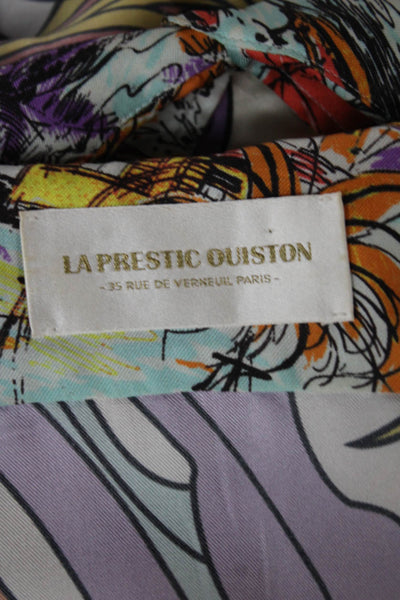 La Prestic Ouiston Women Shirt Dress Floral Collared Long Sleeve Multi Size S