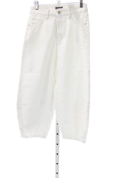 DL1961 Women Tapered Jeans White High Rise 100% Cotton Size 24