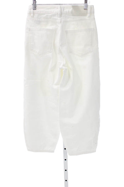 DL1961 Women Tapered Jeans White High Rise 100% Cotton Size 24