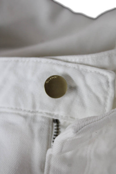 DL1961 Women Tapered Jeans White High Rise 100% Cotton Size 24