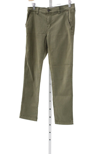 Current/Elliott Womens Green Chino Pants Utility Cotton Viscose Size 24