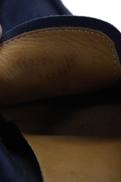 Gucci Mens Suede Bamboo Front Slide On Loafers Navy Blue Size 10 Wide