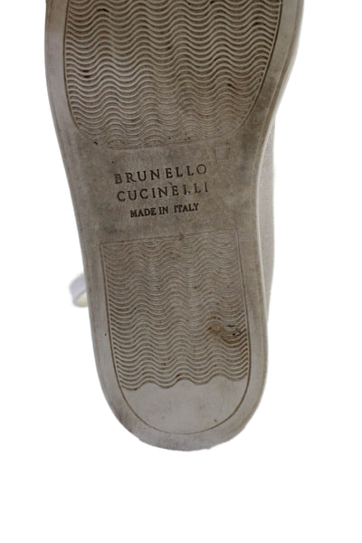 Brunello Cucinelli Womens Knit Lace Up Sneakers Beige Metallic Size 36 6
