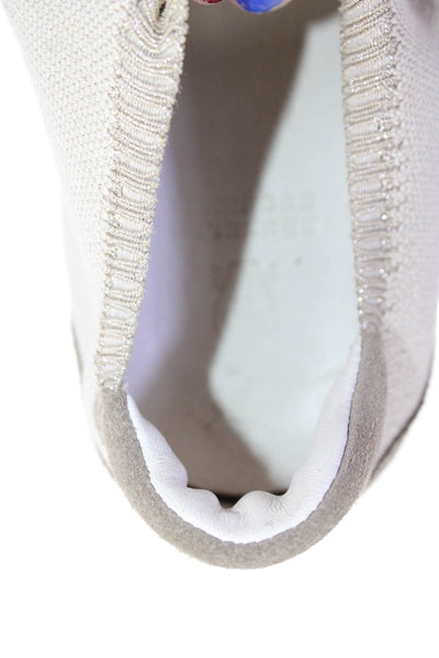 Brunello Cucinelli Womens Knit Lace Up Sneakers Beige Metallic Size 36 6