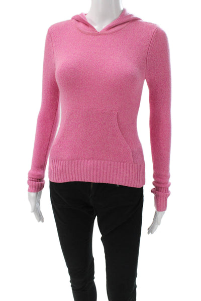 Vince Womens Hooded Pullover Sweater Pink Long Sleeve Size XS