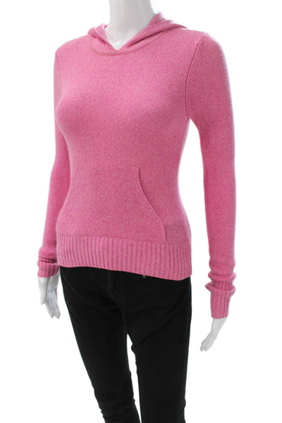 Vince Womens Hooded Pullover Sweater Pink Long Sleeve Size XS