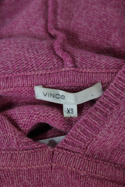 Vince Womens Hooded Pullover Sweater Pink Long Sleeve Size XS