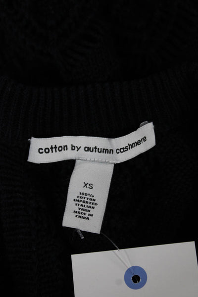 Cotton By Autumn Cashmere Women Pullover Black Geometric Longsleeve Size XS
