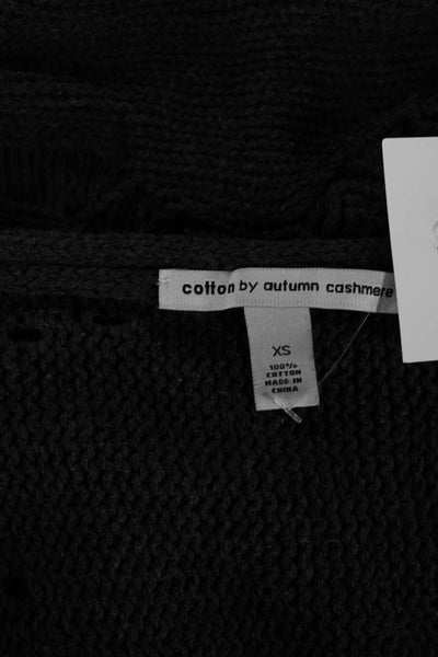 Cotton By Autumn Cashmere Womens Distressed Tunic Gray V Neck Size XS