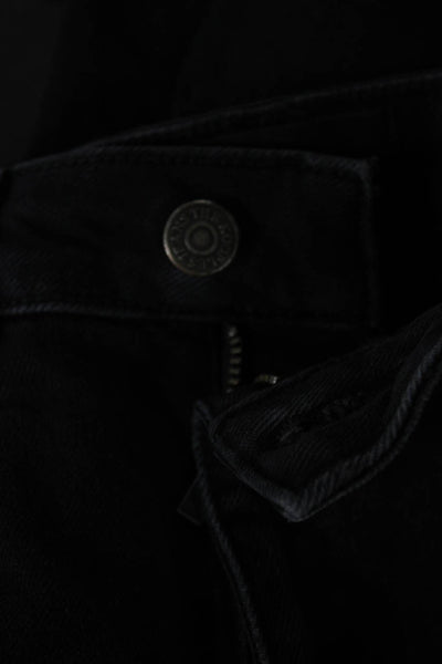 The Kooples Women Skinny Jeans Black Mid Rise Button Cotton Blend Punk Size 26