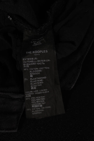 The Kooples Women Skinny Jeans Black Mid Rise Button Cotton Blend Punk Size 26