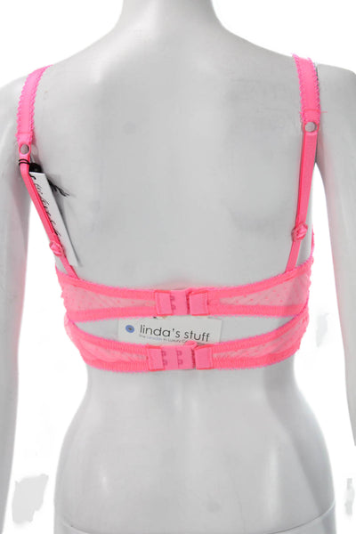 For Love & Lemons Womens Lace Adjustable Bra Pink Size 2XS