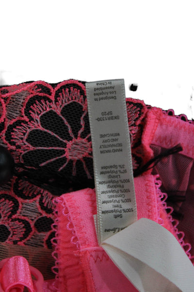 For Love & Lemons Womens Lace Adjustable Bra Pink Size 2XS