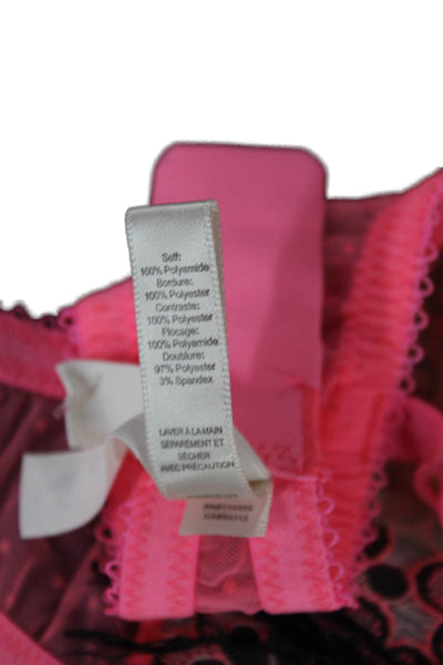 For Love & Lemons Womens Lace Adjustable Bra Pink Size 2XS