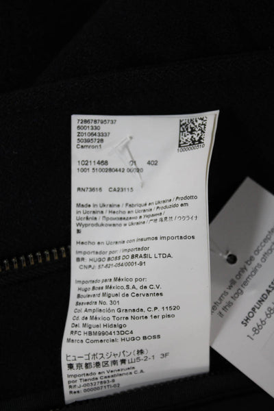 Boss Hugo Boss Mens Overcoat Black Wool Blend Button Classic Fall Size 36
