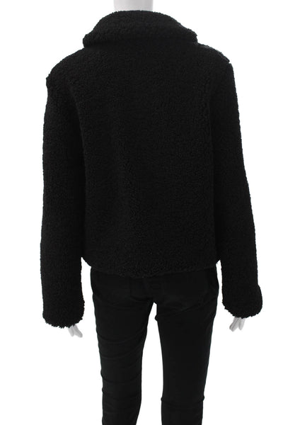 Zara Womens Basic Jacket Black Button Polyester Long Sleeve Size XS