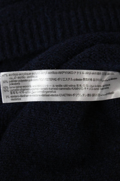 Zara Womens Sweater Dress Blue Mock Neck Long Sleeve Acrylic Size S
