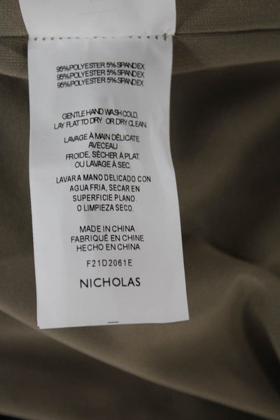 Nicholas Women Midi Dress Beige Halter Sleeveless Polyester Blend Size S