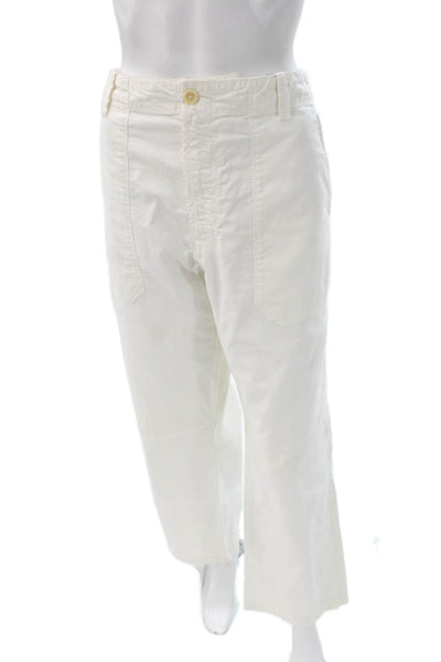 Rene Lezard Mens White Chino Pants 100% Cotton Nautical Size 34