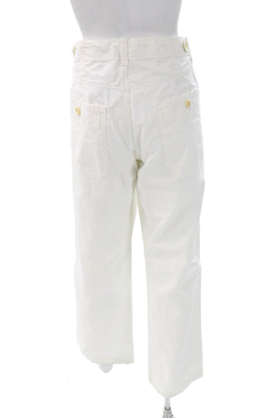 Rene Lezard Mens White Chino Pants 100% Cotton Nautical Size 34