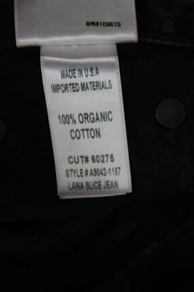 Agolde Unisex Straight Black High Waist Distressed Jeans Size 24