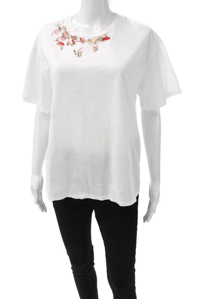 Weekend Max Mara Womens White T-Shirt Short Sleeve Round Neck Size XL