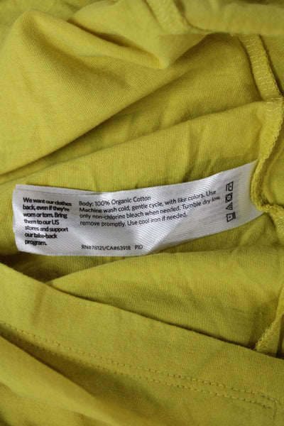 Eileen Fisher Women Basic Yellow Organic Cotton Short Sleeve T-Shirt Size M