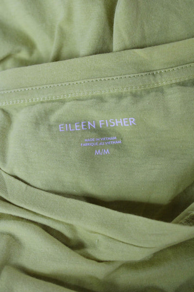 Eileen Fisher Women Basic Yellow Organic Cotton Short Sleeve T-Shirt Size M
