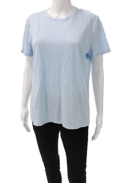 Vince Unisex Basic Blue Pima Cotton Crew Neck Short Sleeve T-Shirt Size XL