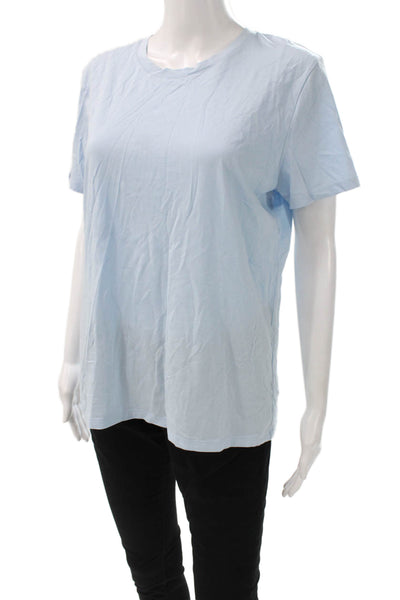 Vince Unisex Basic Blue Pima Cotton Crew Neck Short Sleeve T-Shirt Size XL