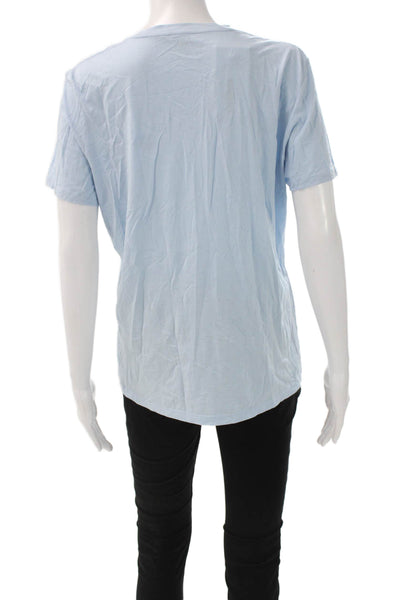 Vince Unisex Basic Blue Pima Cotton Crew Neck Short Sleeve T-Shirt Size XL