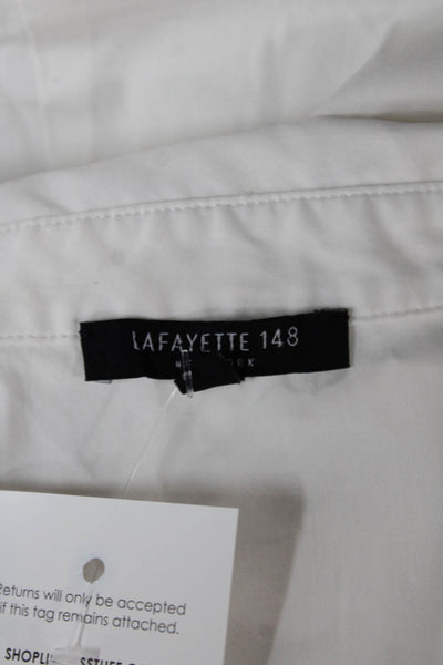 Lafayette 148 New York Women Tunic Blouse White Sleeveless Size 14