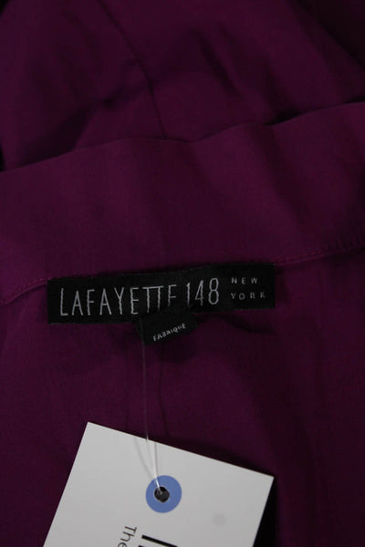 Lafayette 148 New York Women Sleeveless Cotton Blouse Purple Size 12